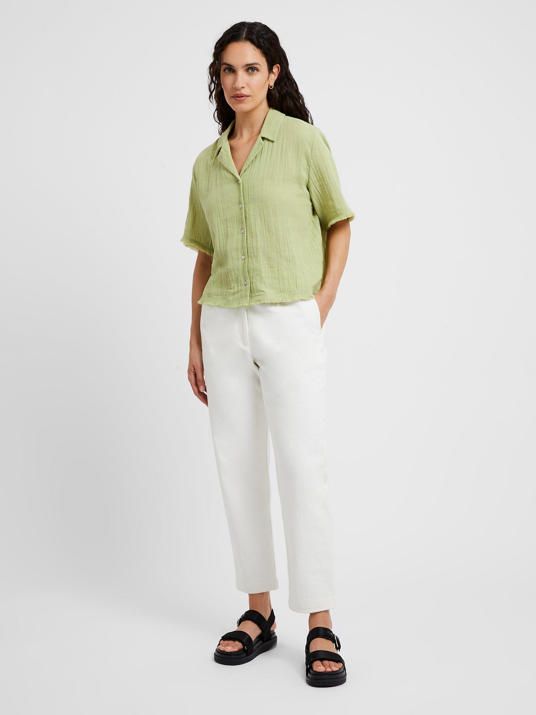 Great Plains Fray Edge Cotton Shirt, Kiwi, 8