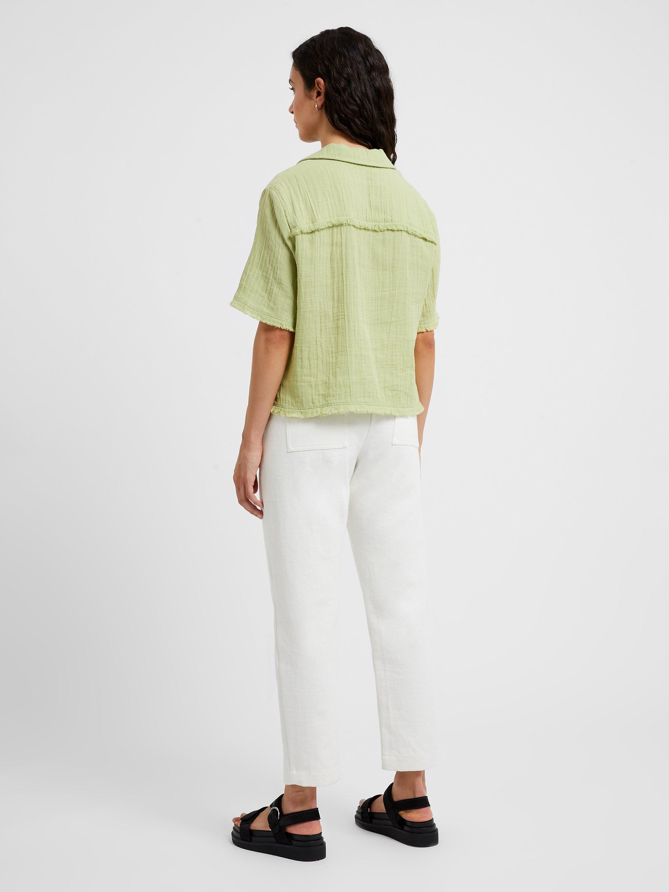 Great Plains Fray Edge Cotton Shirt, Kiwi, 8