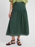 Great Plains Atol Embroidery Midi Skirt, Tropical Green