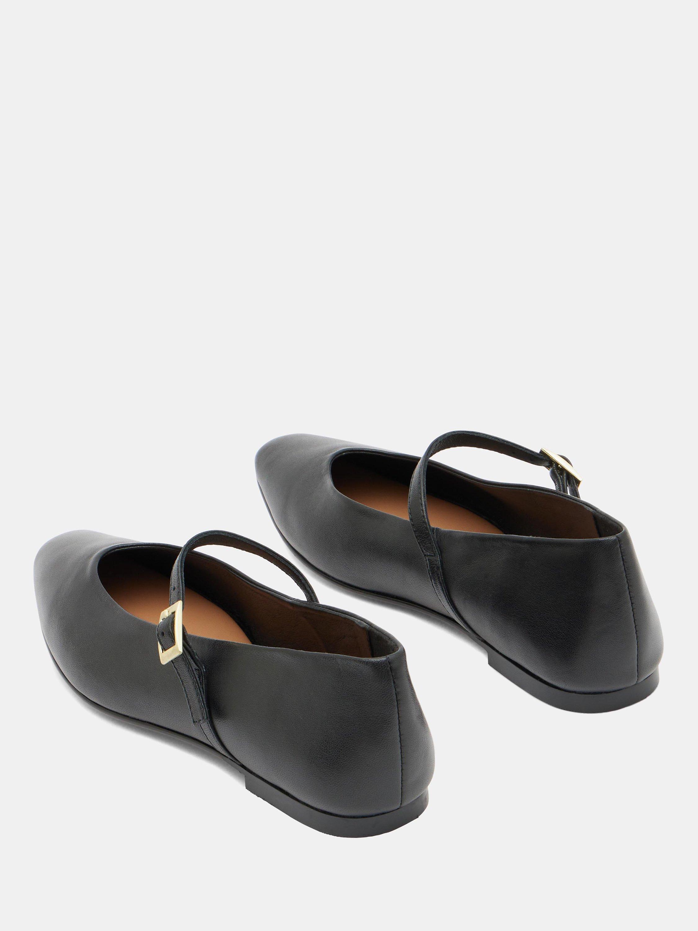 Product image 3 of 4, which shows HUSH Maeva Mary Jane Leather Flats, Black, 8
