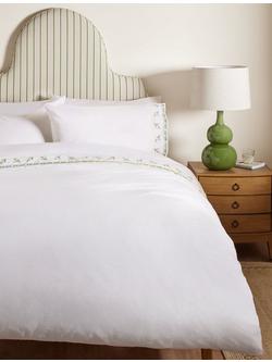 John Lewis Floral Embroidered Bedding - view 2, White