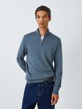 John Lewis Extra Fine Merino Wool Half Zip Jumper, Orion