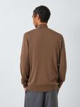 John Lewis Extra Fine Merino Wool Half Zip Jumper, Antique Bronze