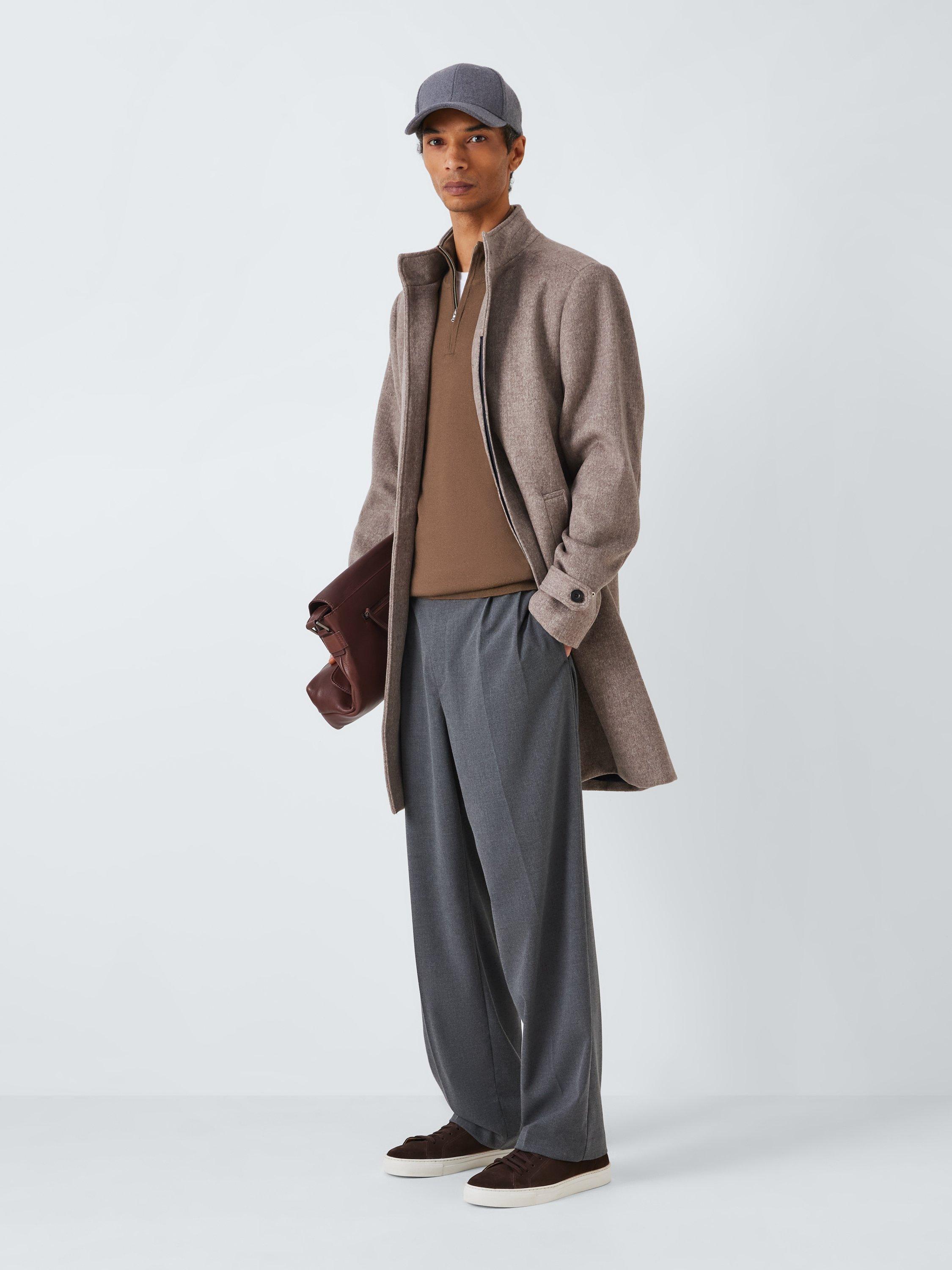 Product image 3 of 6, which shows John Lewis Extra Fine Merino Wool Half Zip Jumper, Antique Bronze, XL