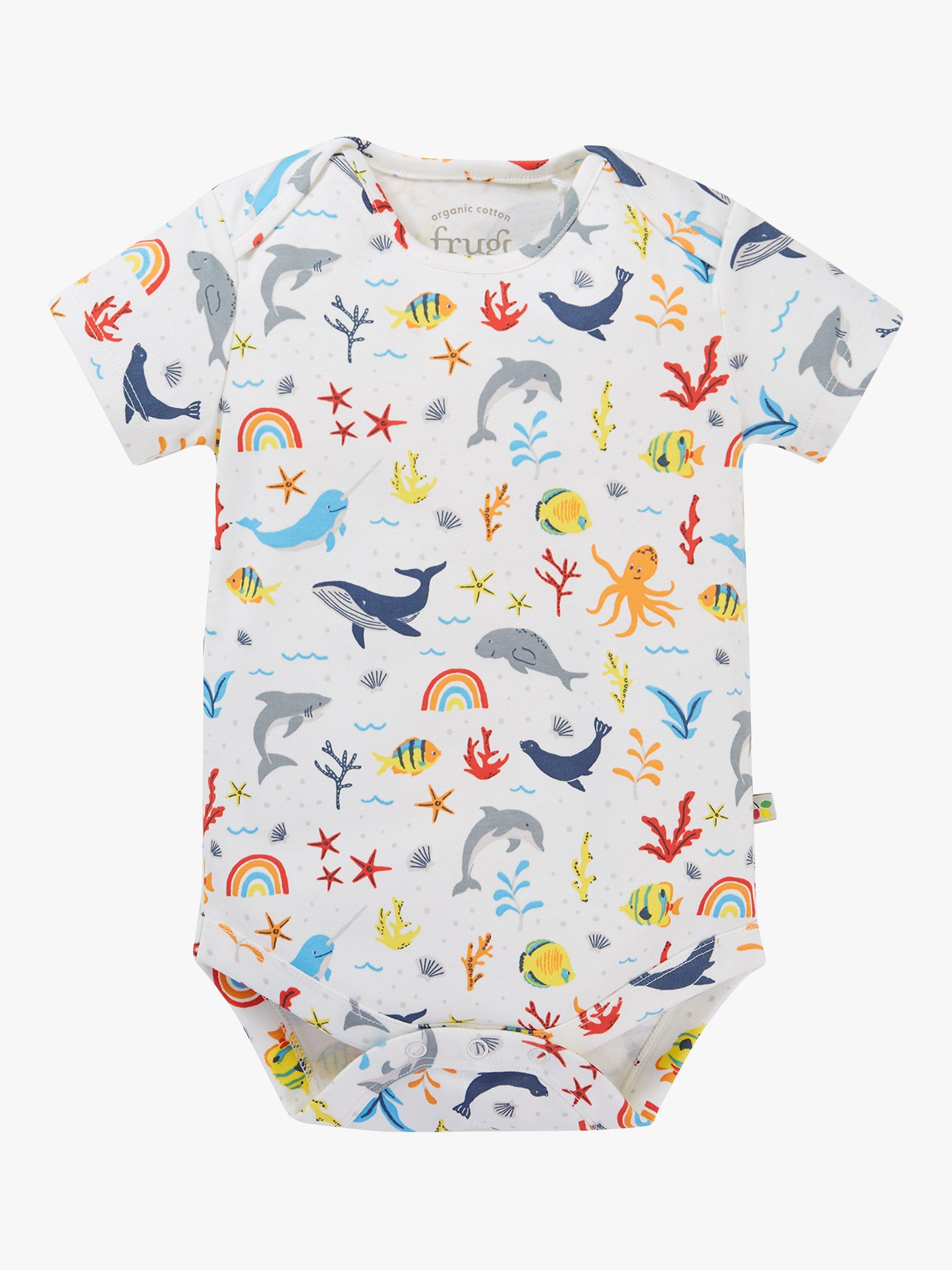 Product image 2 of 4, which shows Frugi Baby Organic Cotton Super Special Bodysuits, Pack Of 2, Multi, Newborn