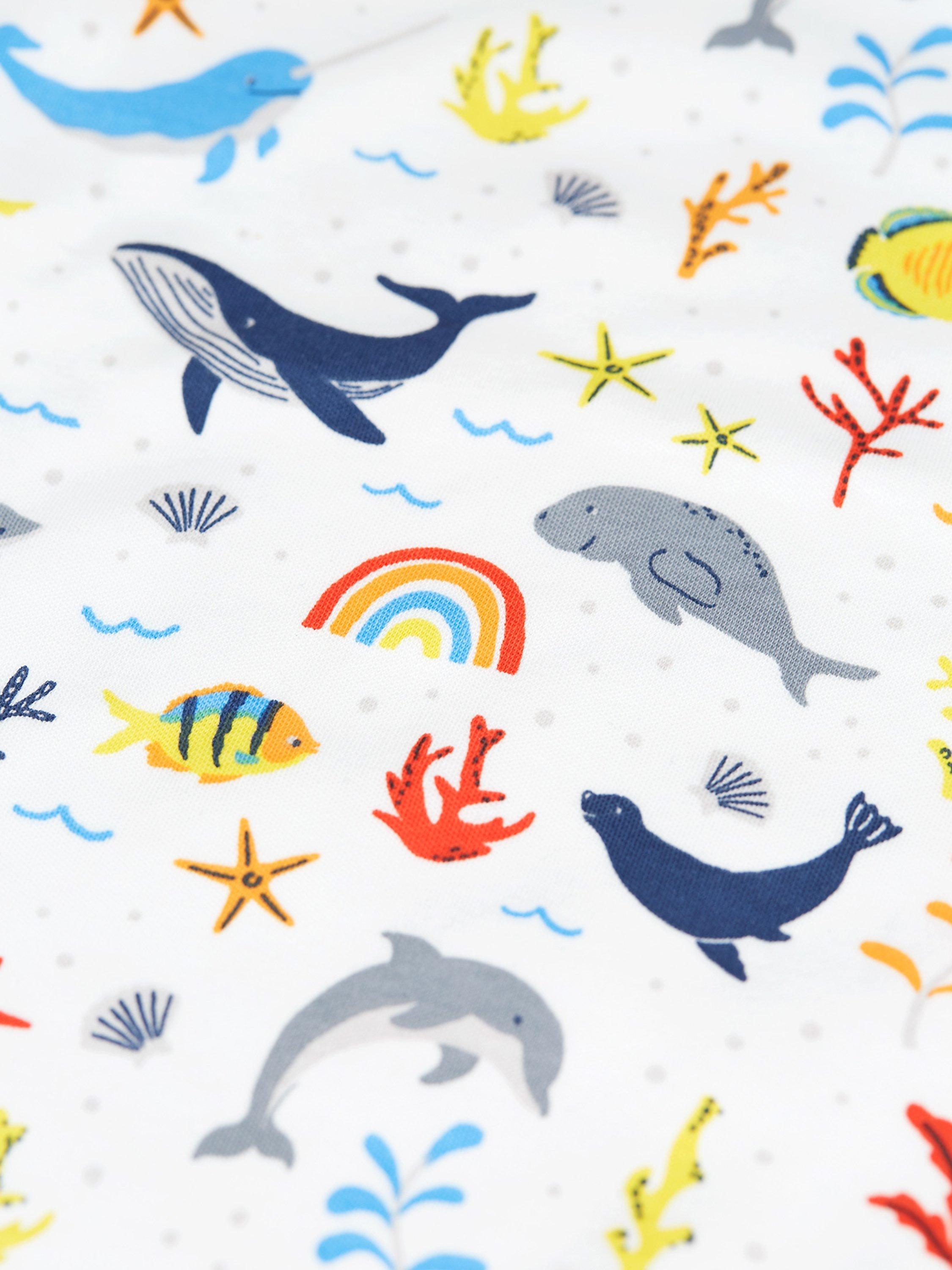 Product image 4 of 4, which shows Frugi Baby Organic Cotton Super Special Bodysuits, Pack Of 2, Multi, Newborn