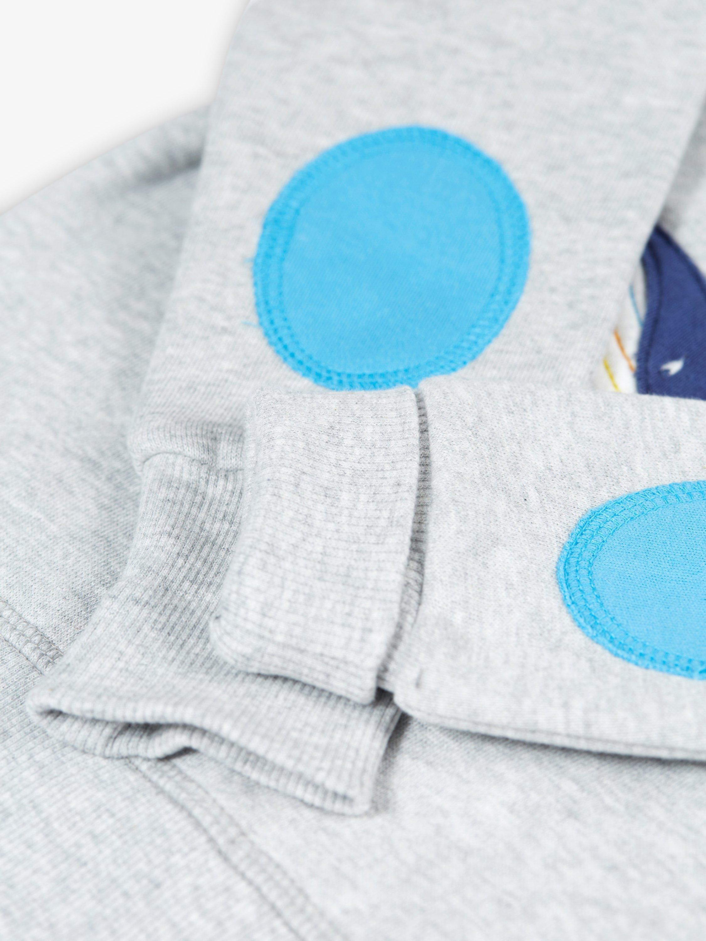 Product image 3 of 3, which shows Frugi Baby Whale Organic Cotton Switch Easy On Jumper, Grey Marl, 6-9 months