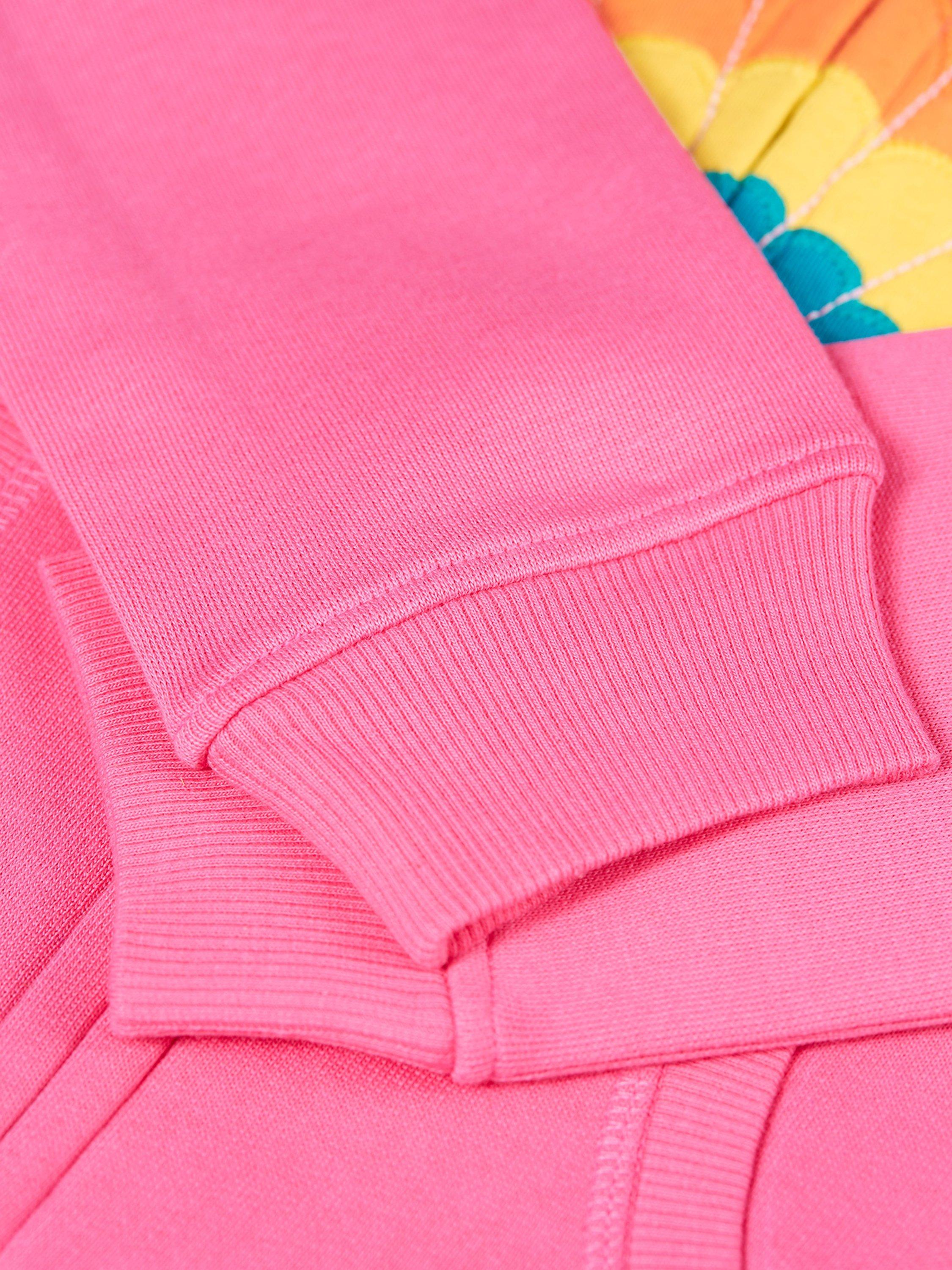 Product image 3 of 3, which shows Frugi Baby Organic Cotton Little Switch Carbis Hoodie, Hibiscus/Shell, 0-3 months