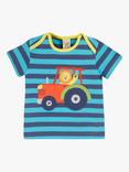 Frugi Baby Bobster Applique & Stripe Organic Cotton T-shirt, Multi, Multi