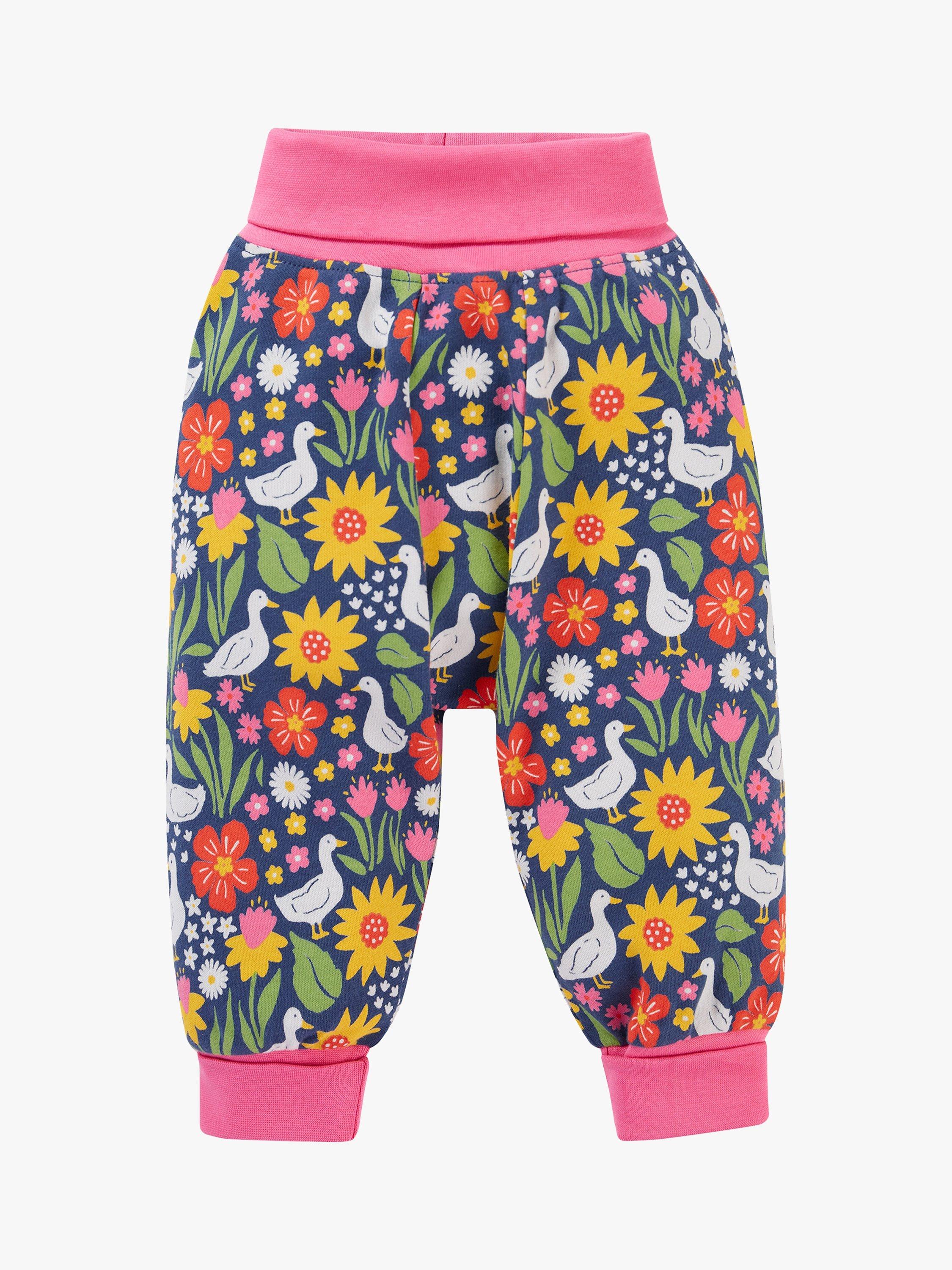 Product image 1 of 3, which shows Frugi Baby Parsnip Springtime Ducks Organic Cotton Joggers, Multi, 18-24 months