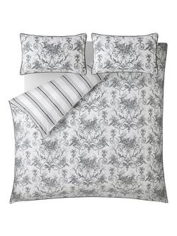 Laura Ashley Tuileries Reversible 200 Thread Count Duvet Cover Set - view 2, Charcoal