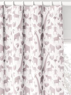 John Lewis Safari & Friends Pencil Pleat Pair 3 Pass Blackout Children's Curtains, Multi
