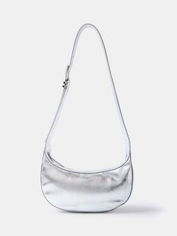 Mint Velvet Leather Swing Bag, Silver, Silver