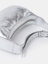 Mint Velvet Leather Swing Bag, Silver