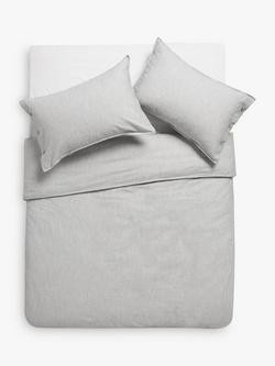 John Lewis Scandi Check Bedding, Navy