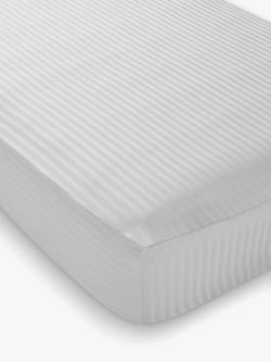 John Lewis Soft and Silky Satin Stripe 400 Thread Count Fitted Sheets, Grey/Multi