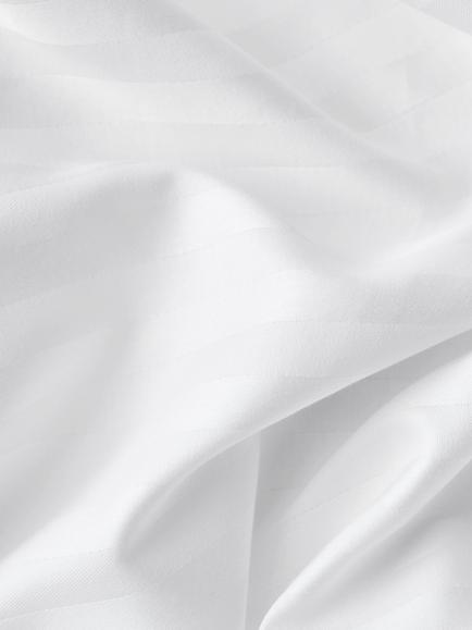 John Lewis Satin Stripe Pure Cotton Sateen Fitted Sheets, 400 Thread Count - view 2, White