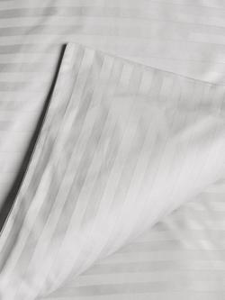 John Lewis Soft and Silky Satin Stripe 400 Thread Count Duvet Cover Set - view 2, Grey/Multi