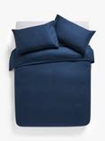 John Lewis Soft and Silky Satin Stripe 400 Thread Count Duvet Cover Set, Navy