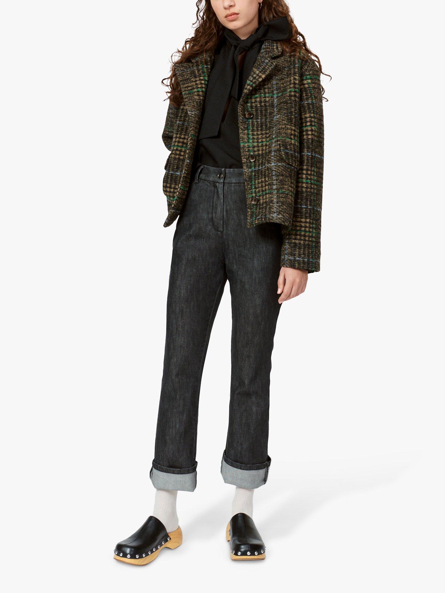 nué notes Ernesto Oversized Wool Blend Check Jacket, Otter/Multi