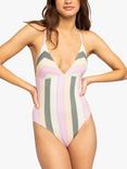 Roxy Vista Stripe Swimsuit, Agave Green