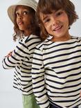 Armor Lux Breton Stripe Long Sleeve T-Shirt, Cream/Navy