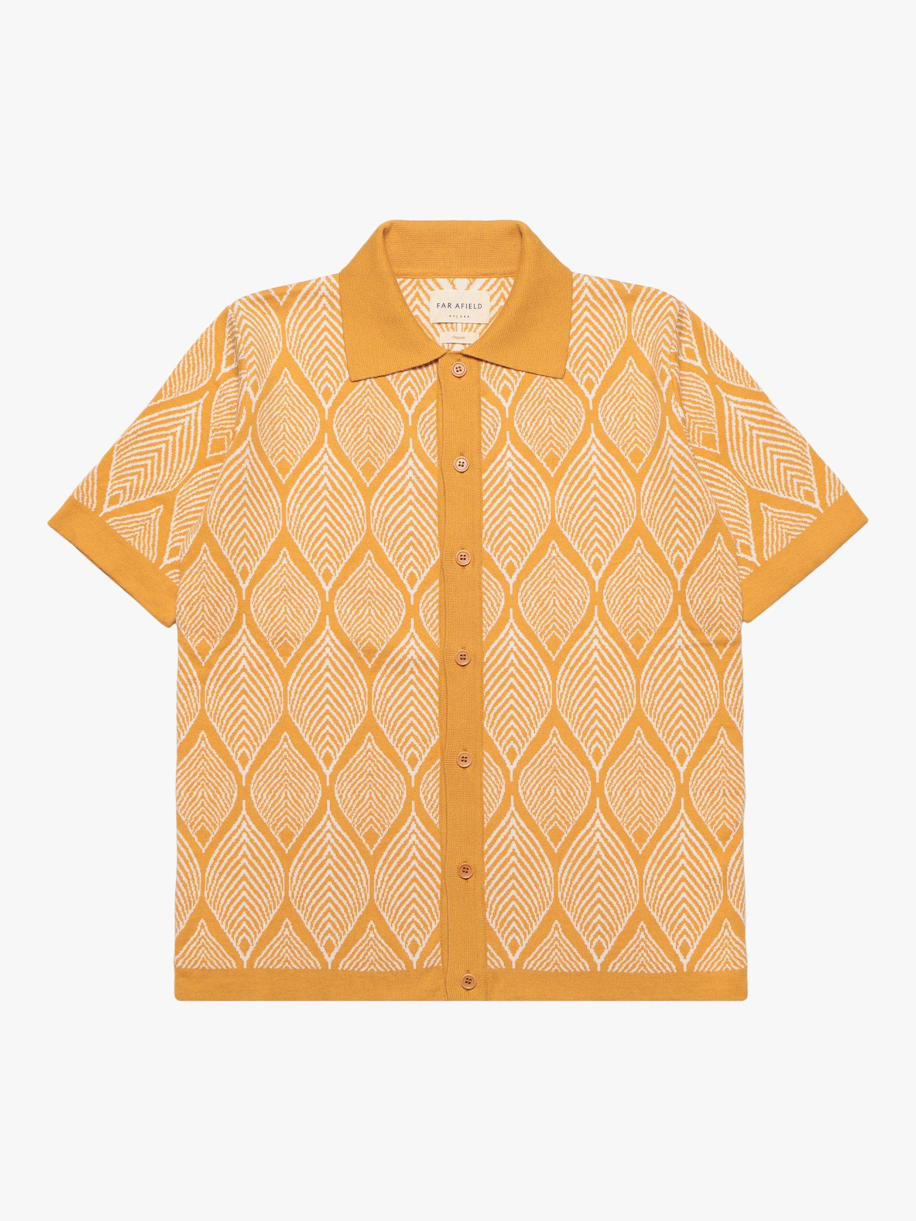 Far Afield Zigger Short Sleeve Cardigan, Yellow/Multi