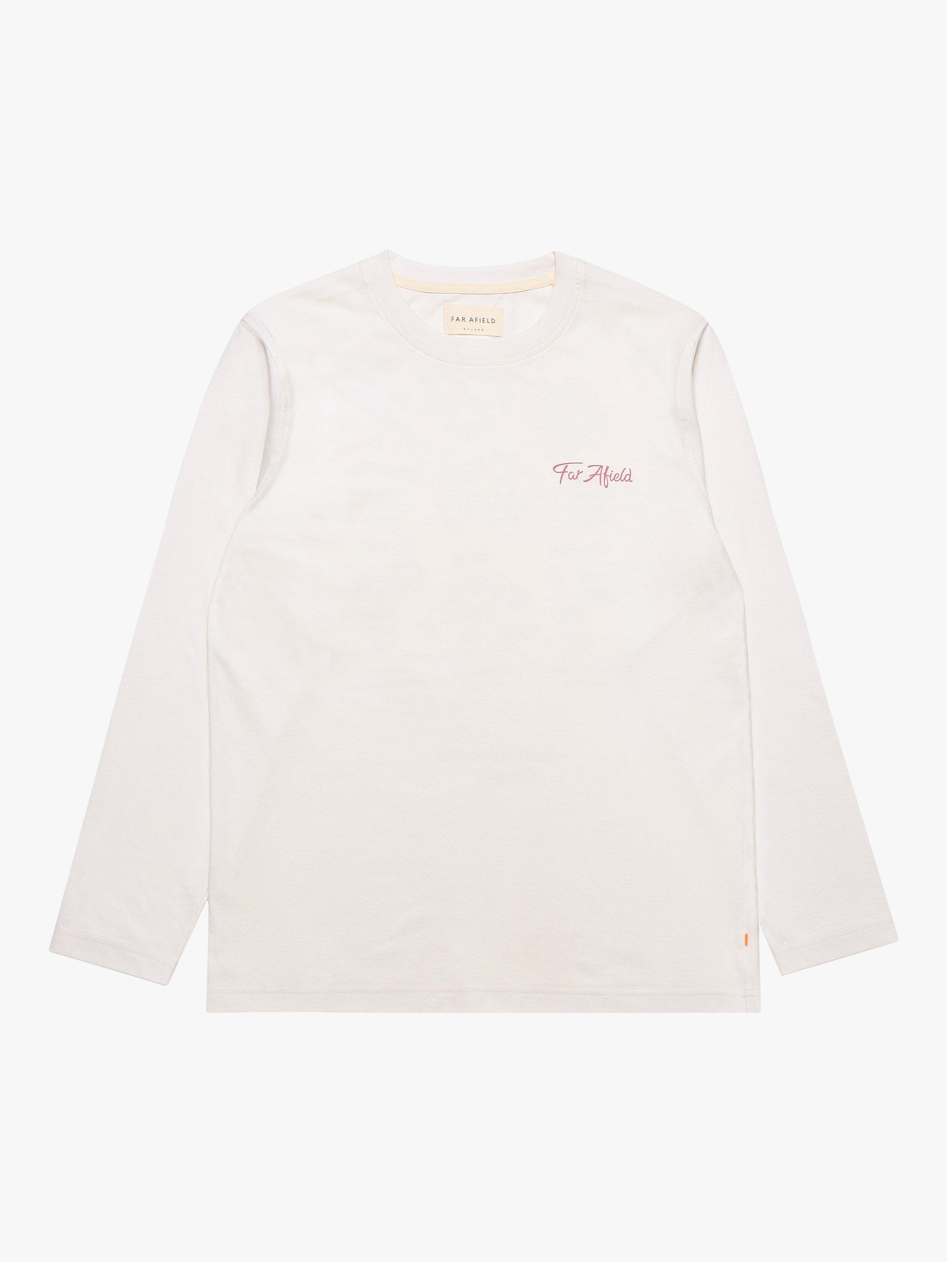 Far Afield Long Sleeve Graphic Print T-Shirt, White
