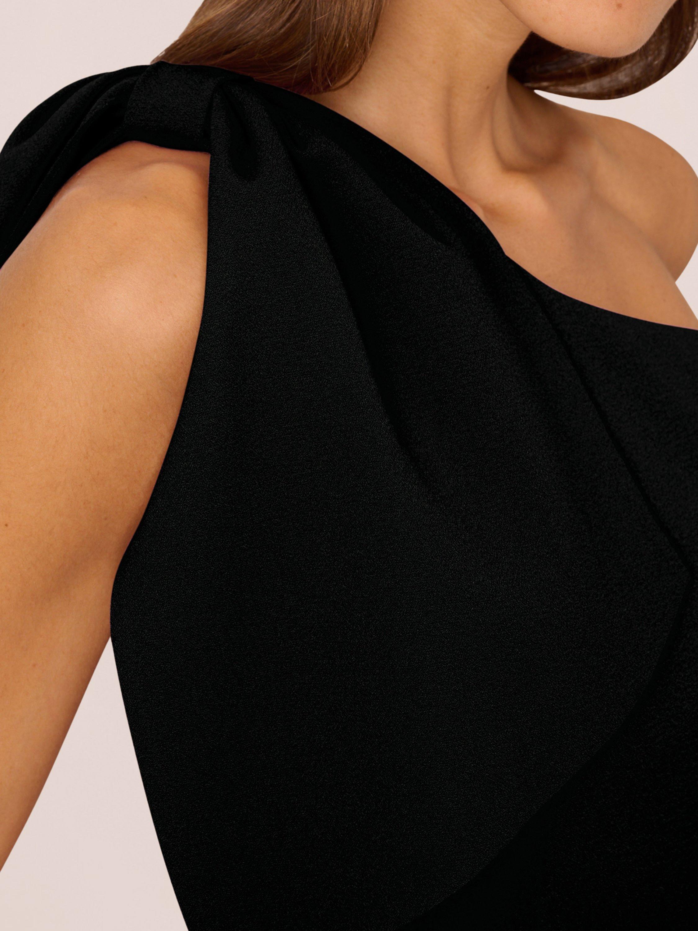 Product image 5 of 7, which shows Adrianna Papell One Shoulder Bow Midi Dress, Black, 12