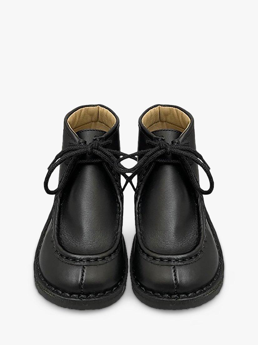 Product image 3 of 3, which shows Young Soles Kids' Leather Boomer Wallabee Boots, Black, 1