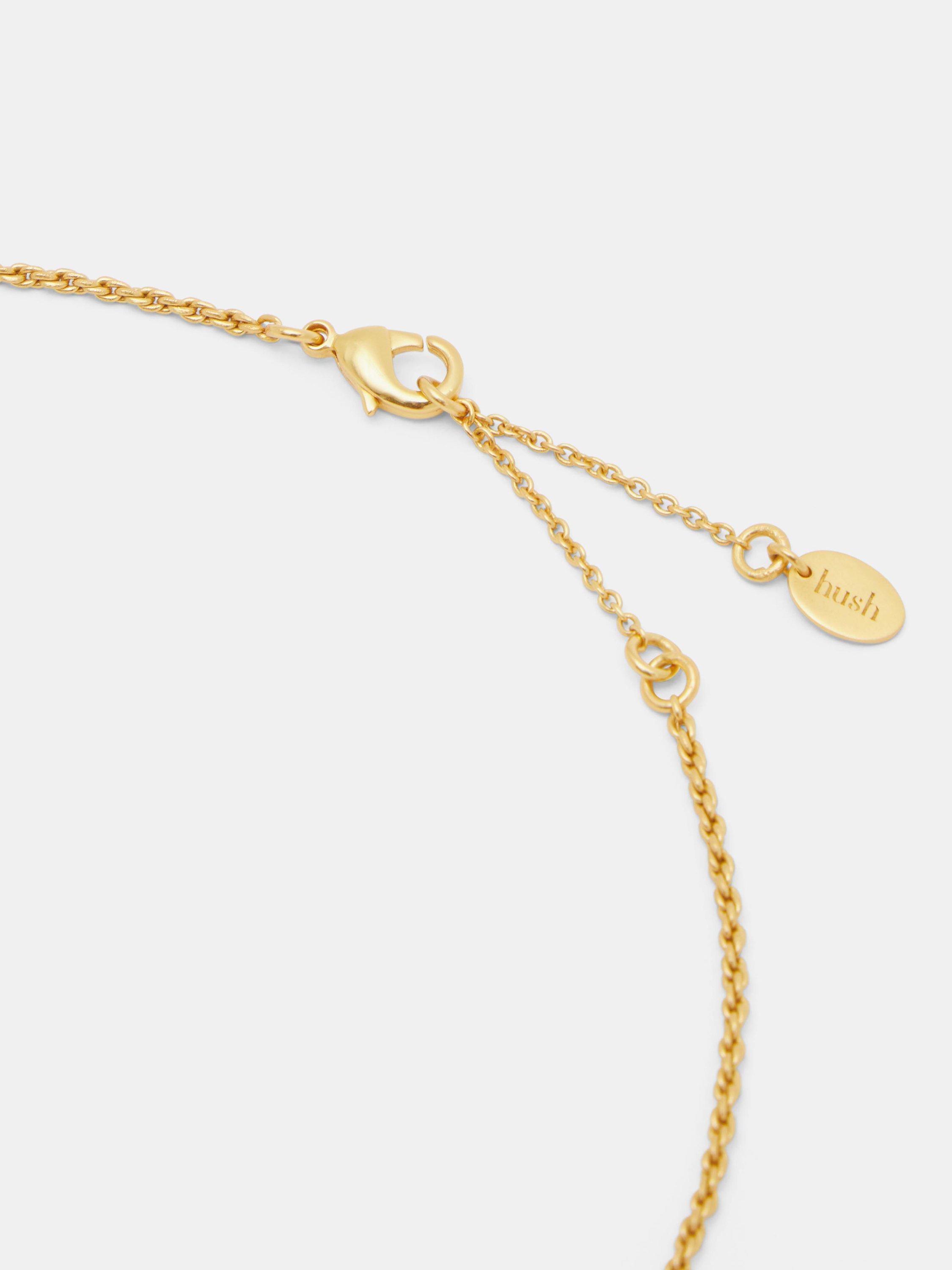 Product image 2 of 4, which shows HUSH Harlow T-Bar Pendant Necklace, Gold, One Size