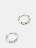 HUSH Fern Twist Huggie Hoop Earrings, Silver