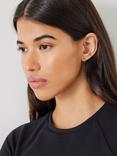 HUSH Fern Twist Huggie Hoop Earrings, Silver