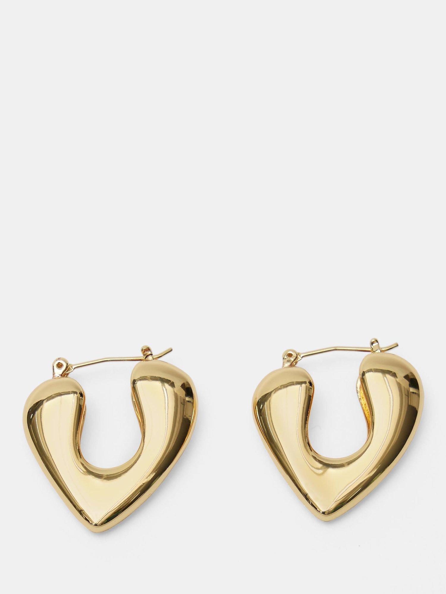 HUSH Alaia Heart Hoop Earrings, Gold
