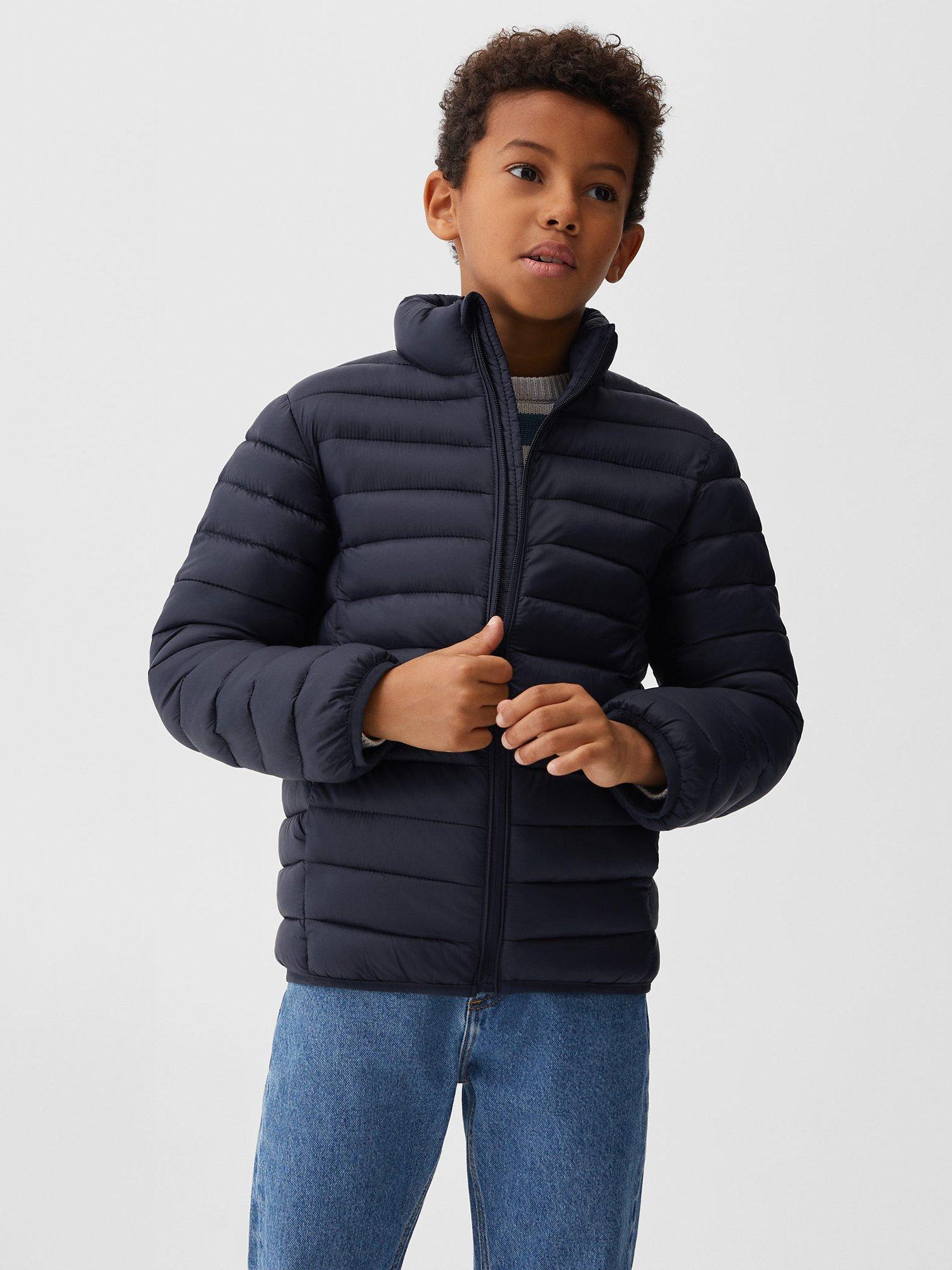 Mango Kids' Unico Quilted Jacket, Navy