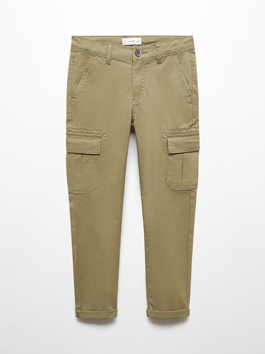 Mango Kids' Regular Fit Cargo Trousers, Beige Khaki