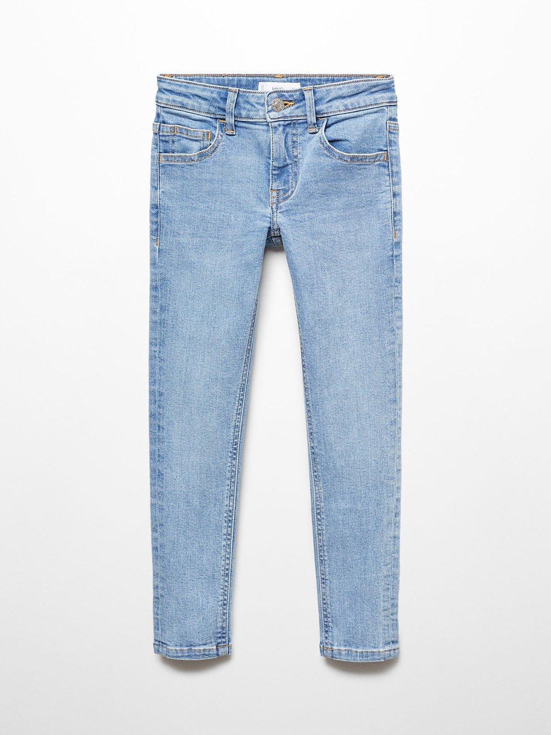 Mango Kids' Regular Skinny Fit Jeans, Open Blue