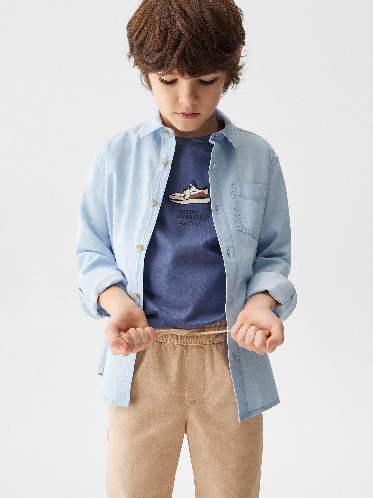 Mango Kids' Franky Jogger Style Trousers, Pastel Brown