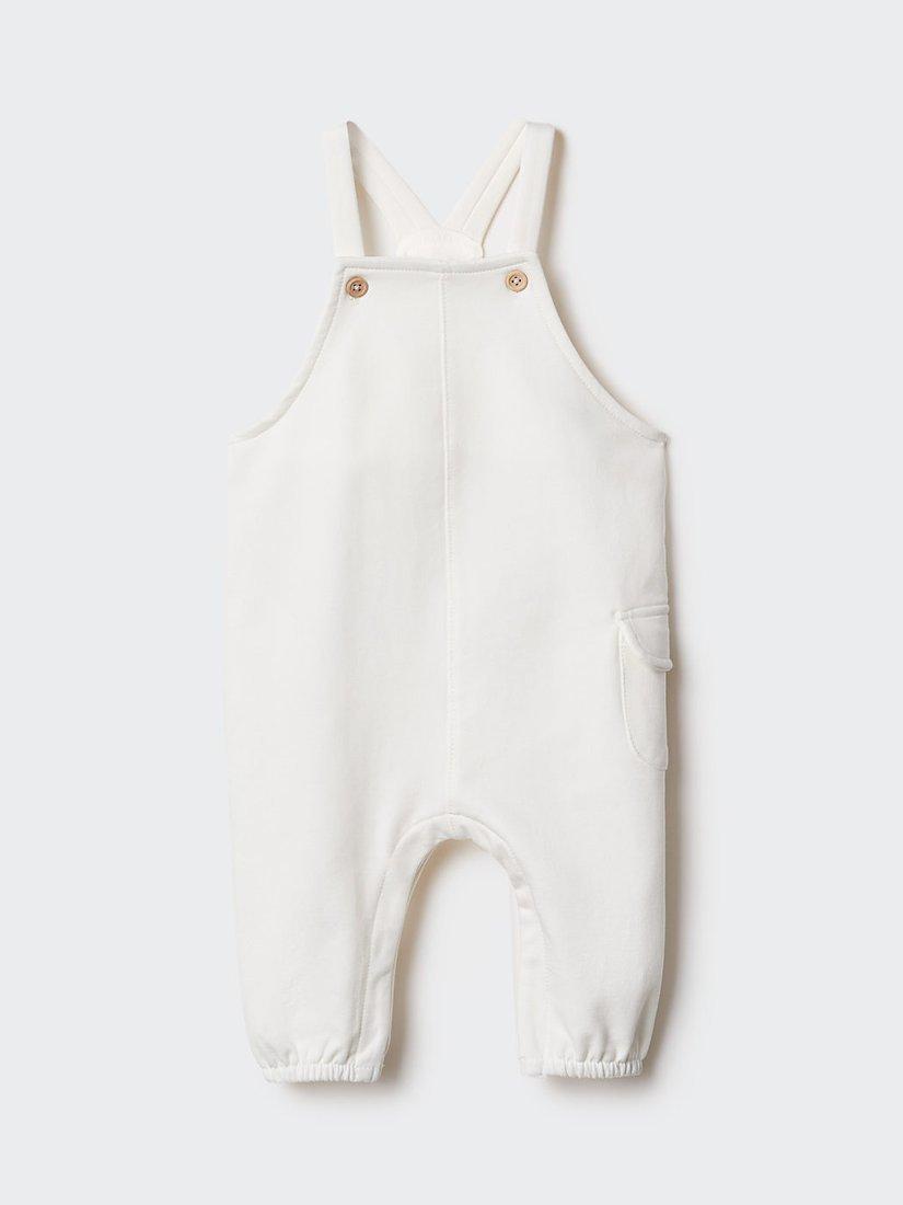 Mango Baby Cargo Dungarees, White