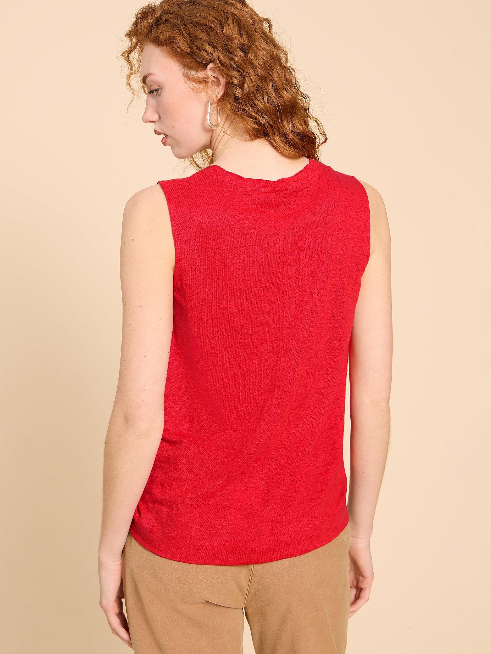 White Stuff Rylee Linen Vest, Bright Red, 18