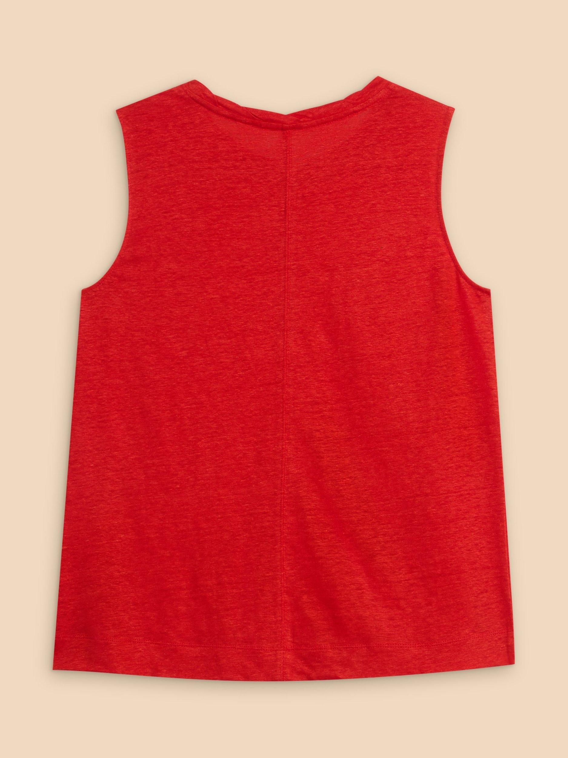 White Stuff Rylee Linen Vest, Bright Red, 18