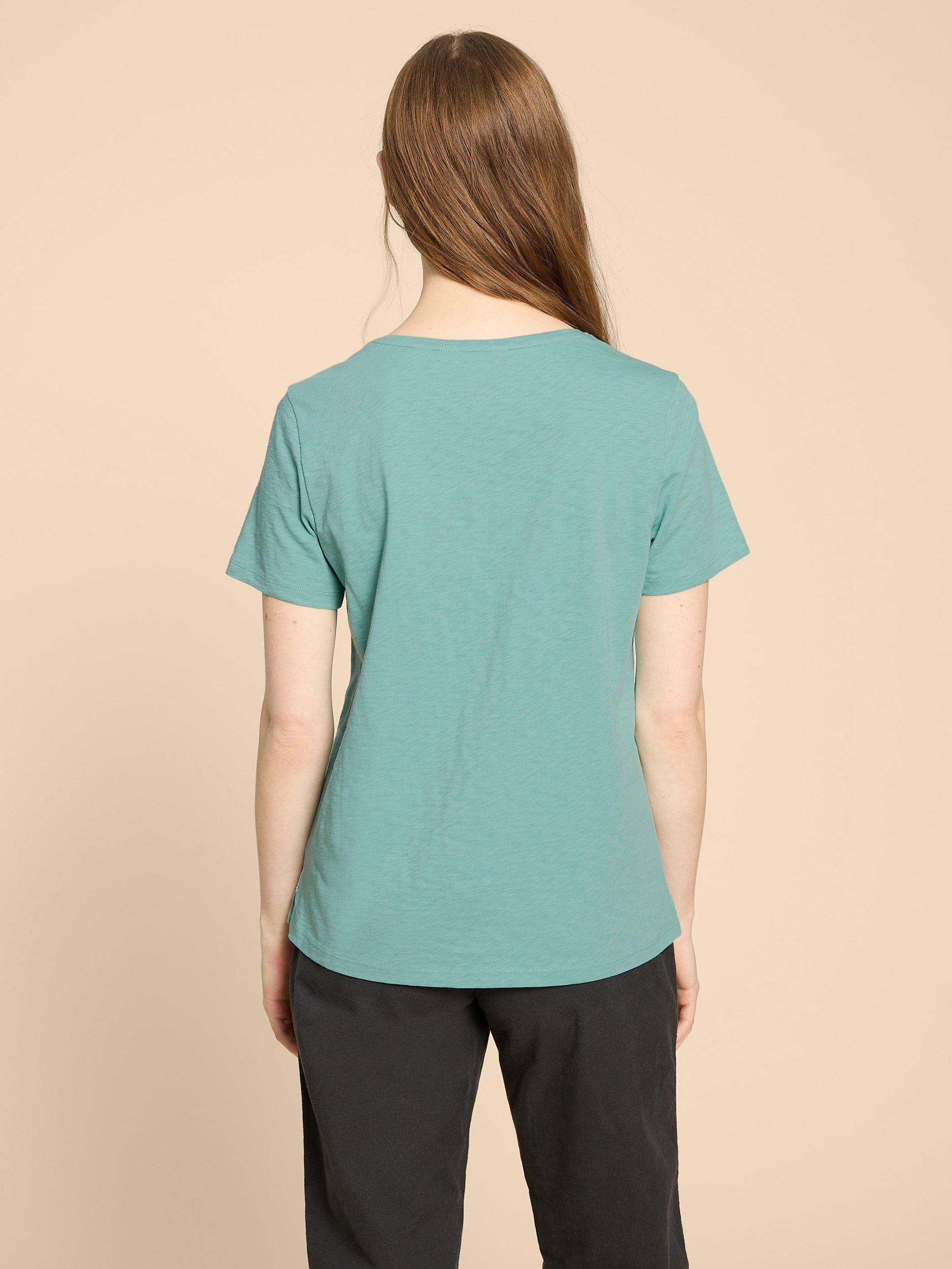 Product image 2 of 7, which shows White Stuff Abbie Cotton T-Shirt, Mid Teal, 6