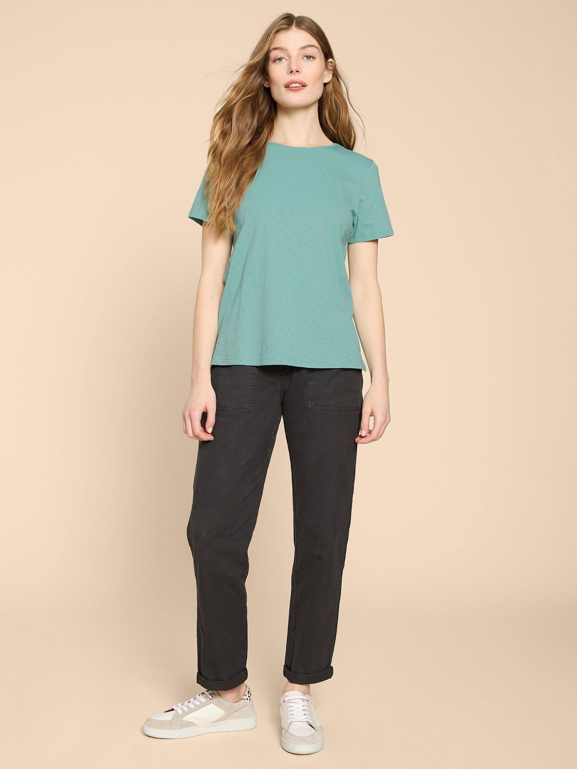 Product image 4 of 7, which shows White Stuff Abbie Cotton T-Shirt, Mid Teal, 6