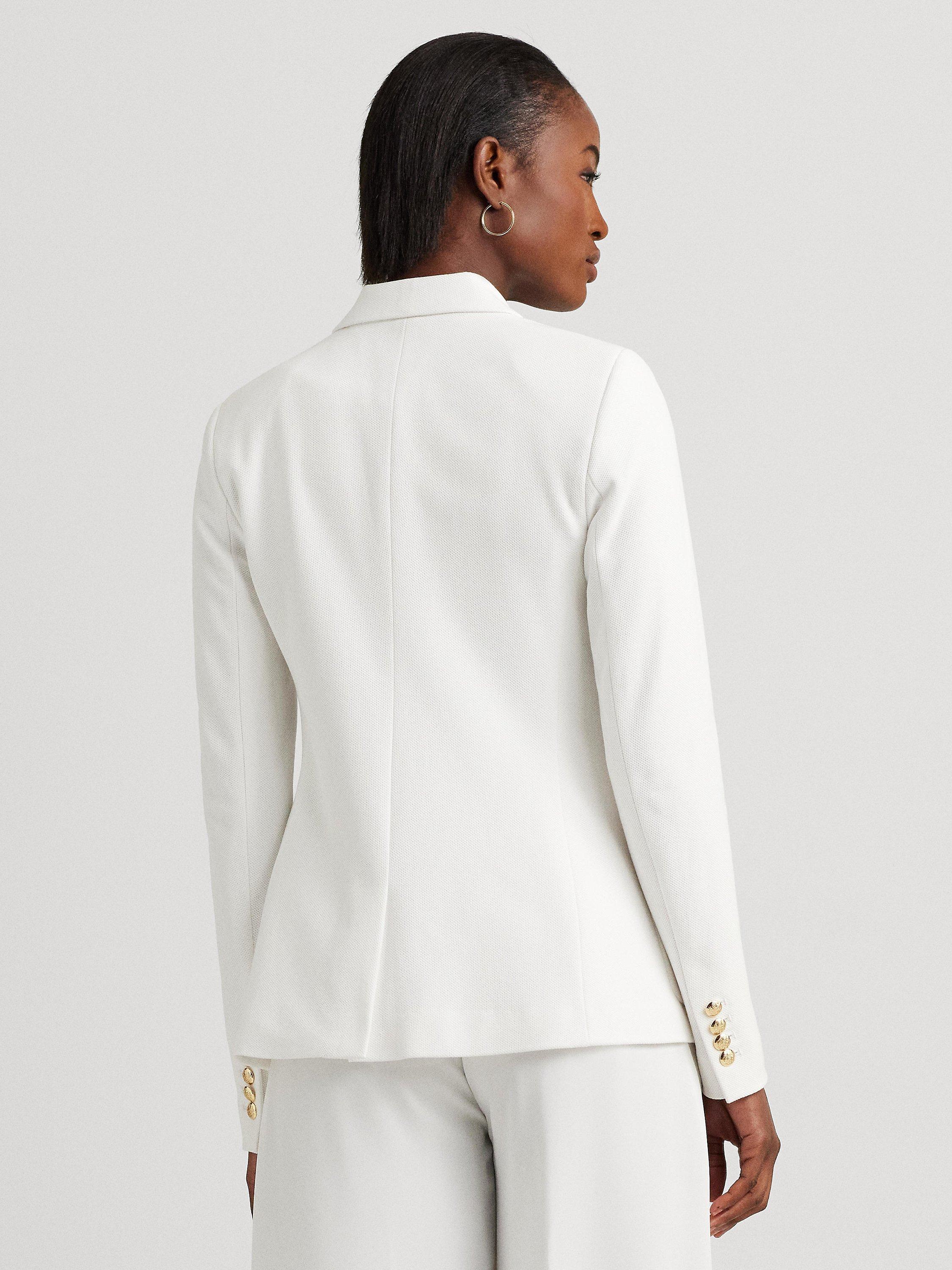 Product image 2 of 6, which shows Lauren Ralph Lauren Anfisa Patch Jacquard Blazer, White, XS
