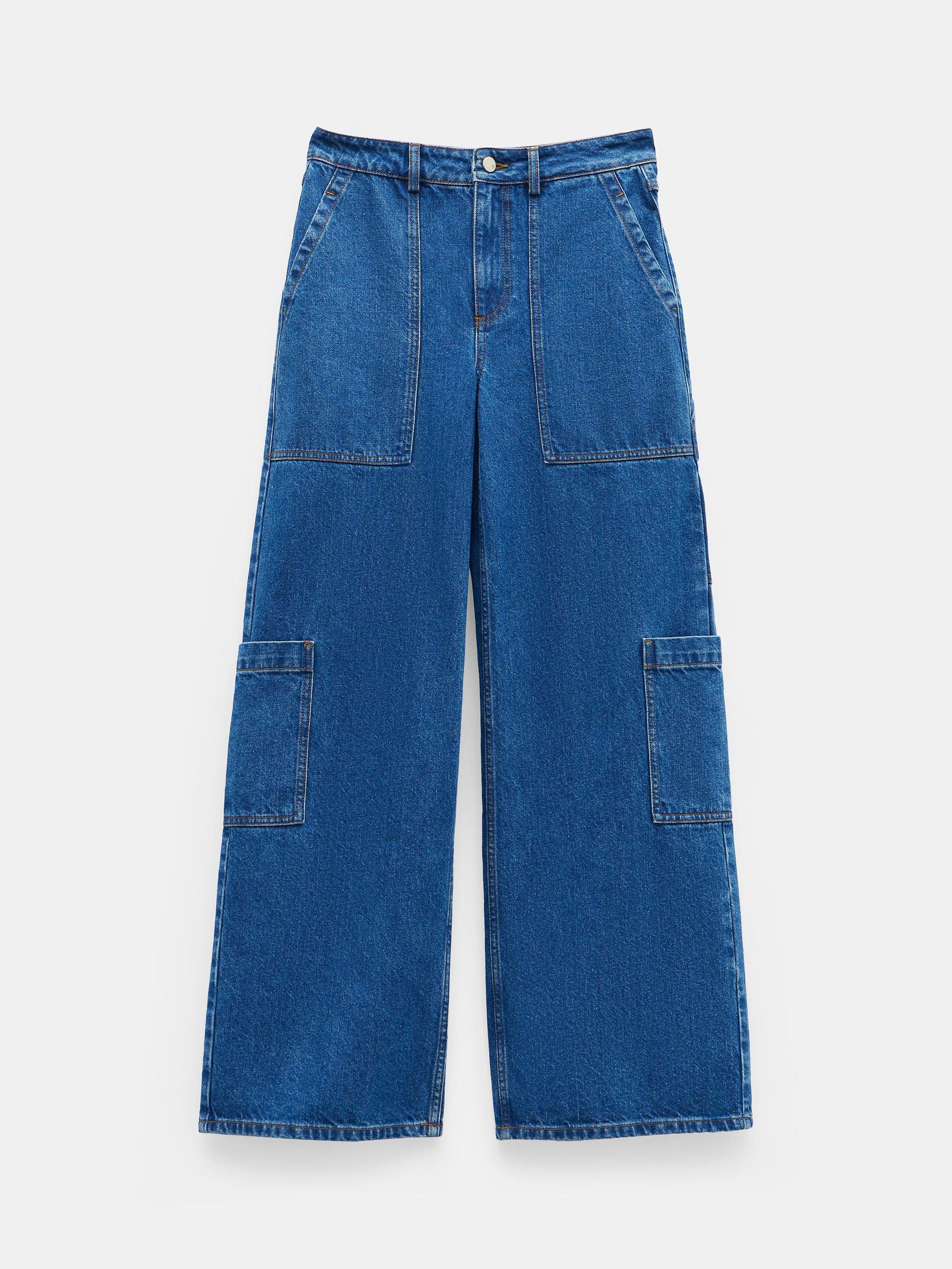 【Anyone more】24SS★ [A/M] Hass Blue Cargo Denim Wide Pt Wide Cargo Pants | Denim | UNIQLO US