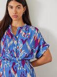 HUSH Keisha Irregular Ikat Shirt Dress, Blue