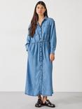 HUSH Savannah Maxi Shirt Dress, Mid Authentic Blue