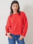 HUSH Kirra Textured Blouse, Bright Red