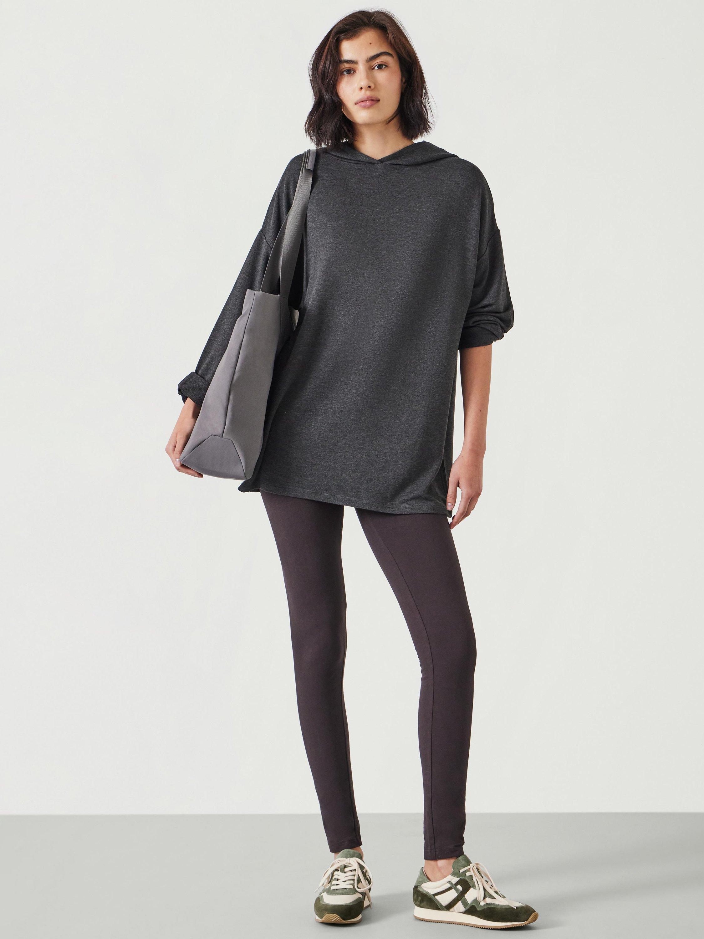 Product image 2 of 5, which shows HUSH Noah Lightweight Longline Hoodie, Charcoal Marl, XS