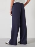 HUSH Frances Wide Leg Trousers, Dark Navy, Dark Navy